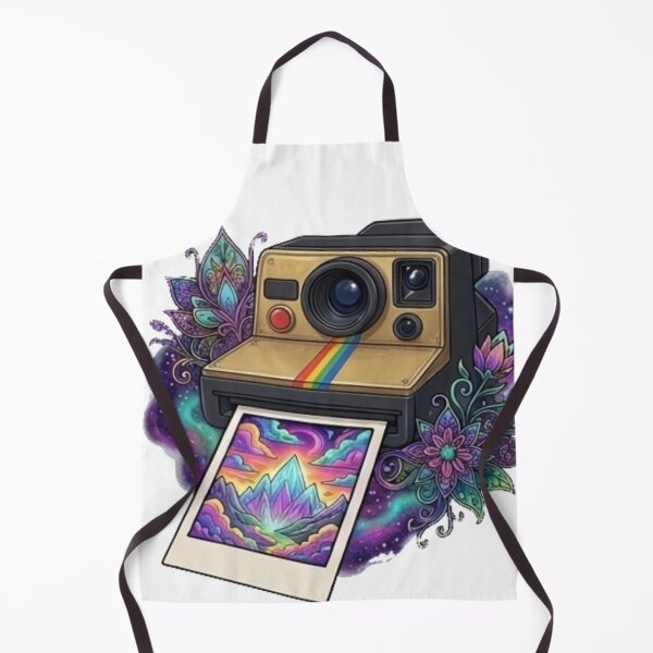 Item preview, Retro Instant Camera & Colorful Cosmic Flowers – Psychedelic Photography Sticker designed and sold by Anstickerrr.