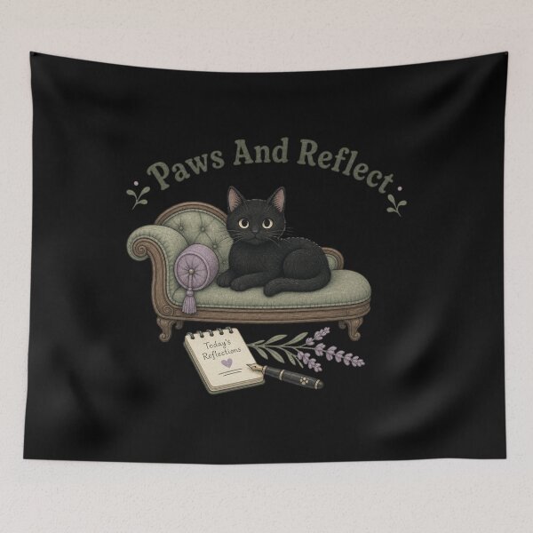 Item preview, Paws And Reflect Shirt, Comfort Colors® Black Cat Therapist Tee, Funny Halloween Mental Health Graphic designed and sold by TshirtsLabs.