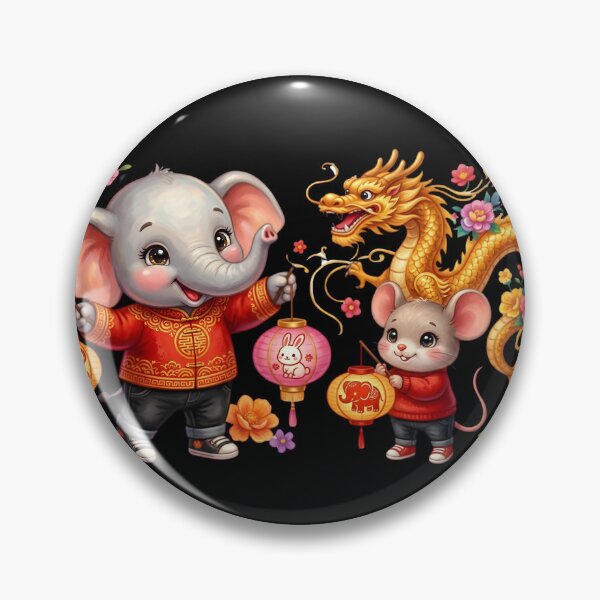 Item preview, Cute Elephant and Mouse Chinese New Year Lantern Festival designed and sold by BonnieGlam13.