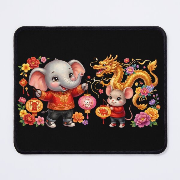 Item preview, Cute Elephant and Mouse Chinese New Year Lantern Festival designed and sold by BonnieGlam13.