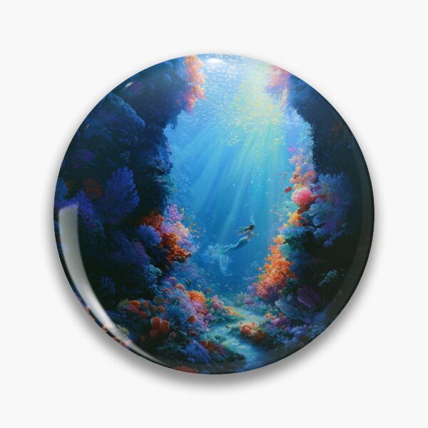 Artikelvorschau, Eine wunderschöne Meerjungfrau schwimmt zwischen farbenprächtigen Korallenriffen, umgeben von tropischen Fischen und Sonnenstrahlen, die durch kristallklares Wasser fallen. Fantasy- und mythologische Kreaturen entworfen und verkauft von CDC40.