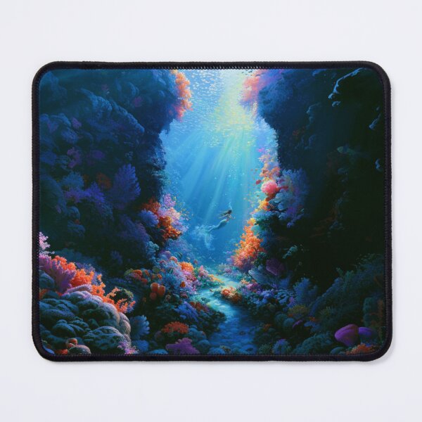 Item preview, A beautiful Mermaid swimming among colourful coral reefs surrounded by tropical fish and shafts of sunlight filtering through crystal-clear water, Fantasy & Mythological Creatures designed and sold by CDC40.