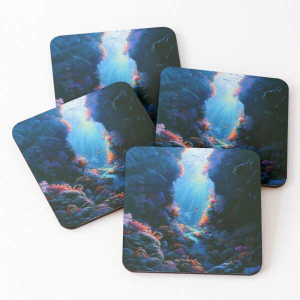 Item preview, A beautiful Mermaid swimming among colourful coral reefs surrounded by tropical fish and shafts of sunlight filtering through crystal-clear water, Fantasy & Mythological Creatures designed and sold by CDC40.