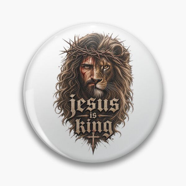 Item preview, Jesus Is King Lion Of Judah Crown Of Thorns Split Portrait designed and sold by Derekquie.