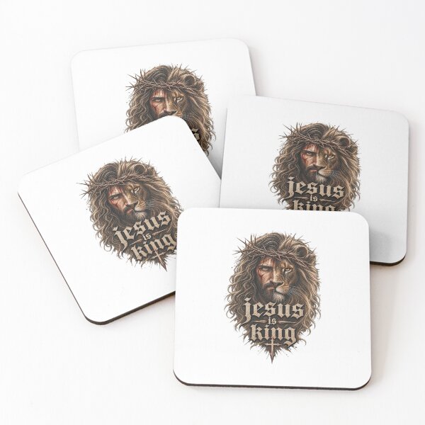 Item preview, Jesus Is King Lion Of Judah Crown Of Thorns Split Portrait designed and sold by Derekquie.