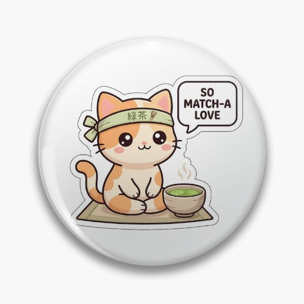 Item preview, So Match-a Love Cute Matcha Kitty - Green Tea Sticker with Text designed and sold by SimpleP.