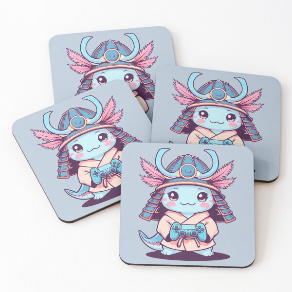 Item preview, Kawaii Samurai Axolotl Video Game Lover designed and sold by NovaPrintLab92.