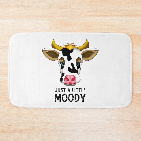 Item preview, Just A Little Moody Cow Cartoon Drawing - Black Typography designed and sold by lane-beattiec.