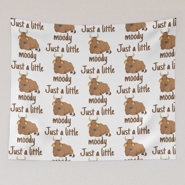 Item preview, Pegatina "Just A Little Moody Cow" Pegatina marrón "Just A Little Moody Cow" designed and sold by lane-beattiec.