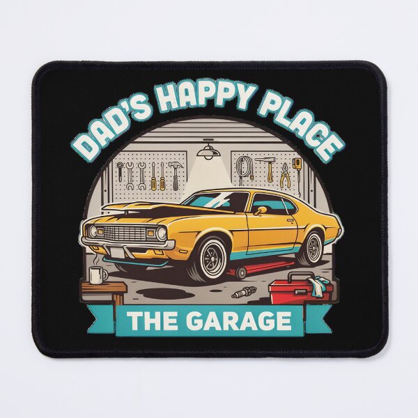 Item preview, Dad's Happy Place: The Garage – Vintage Muscle Car Gift for Mechanics designed and sold by T-ShirtArtTom.