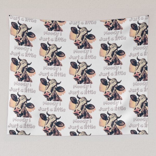 Item preview, Pegatina "Just A Little Moody" Pegatina "Just A Little Moody Lover" Pegatina para amantes de las vacas designed and sold by lane-beattiec.