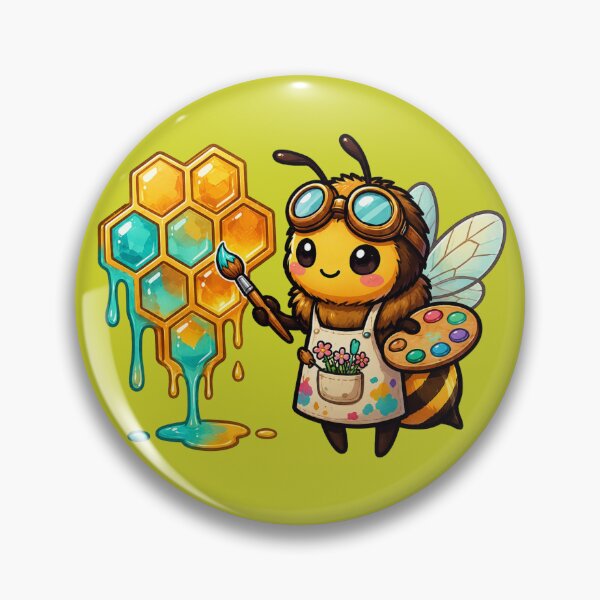Item preview, Cute Honey Bee Artist – Whimsical Honeycomb Painter designed and sold by avocado_guy.