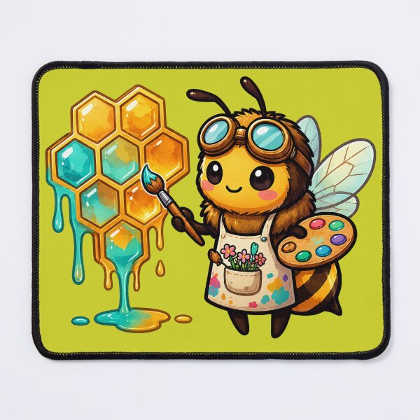 Item preview, Cute Honey Bee Artist – Whimsical Honeycomb Painter designed and sold by avocado_guy.