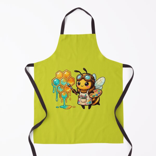Item preview, Cute Honey Bee Artist – Whimsical Honeycomb Painter designed and sold by avocado_guy.