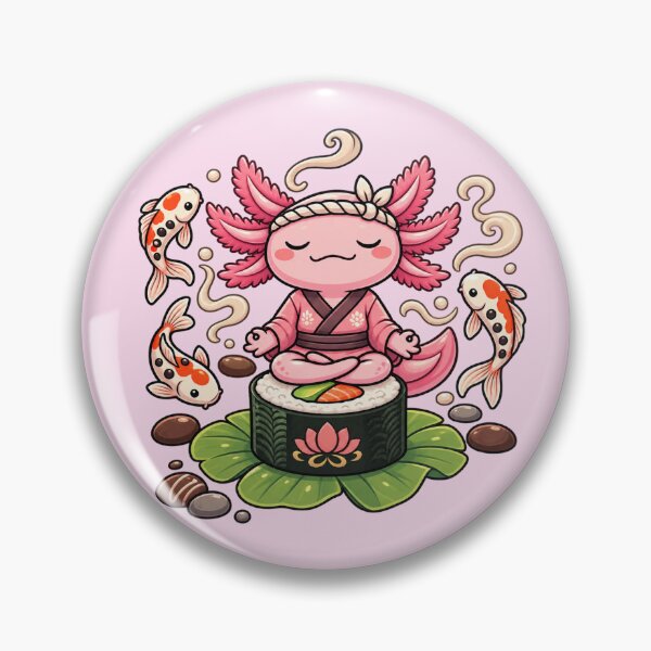 Item preview, Cute Zen Axolotl Meditating with Koi Fish designed and sold by avocado_guy.
