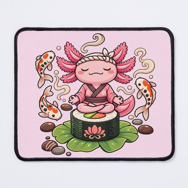 Item preview, Cute Zen Axolotl Meditating with Koi Fish designed and sold by avocado_guy.