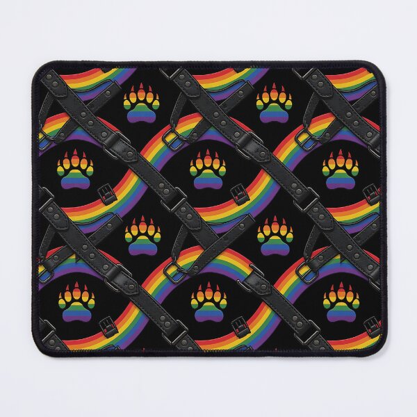 Item preview, Pride Rainbow Leather Harness Paw Print Pattern designed and sold by ZhivanCrimson.