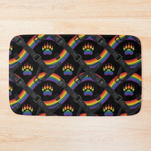 Item preview, Pride Rainbow Leather Harness Paw Print Pattern designed and sold by ZhivanCrimson.