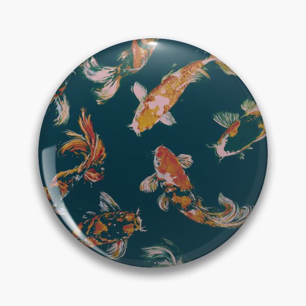 Item preview, Nocturnal Koi Jazz - Deep Teal & Emerald designed and sold by Lidra Zehcnas.