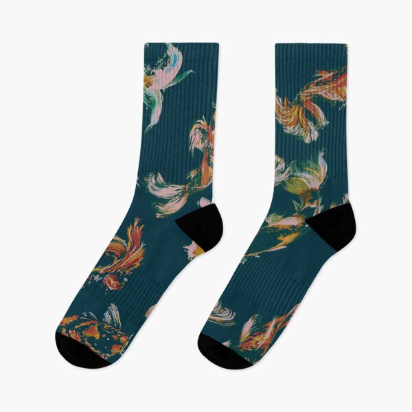 Item preview, Nocturnal Koi Jazz - Deep Teal & Emerald designed and sold by Lidra Zehcnas.