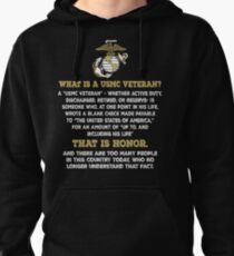 USMC Marine T Shirt Pullover Hoodie