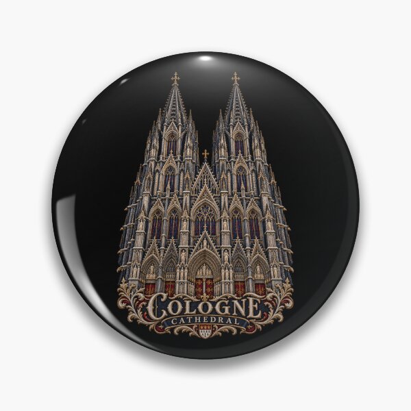 Item preview, Cologne Cathedral Embroidery – Kölner Dom Gothic Architecture Art designed and sold by Emoji Emblems.