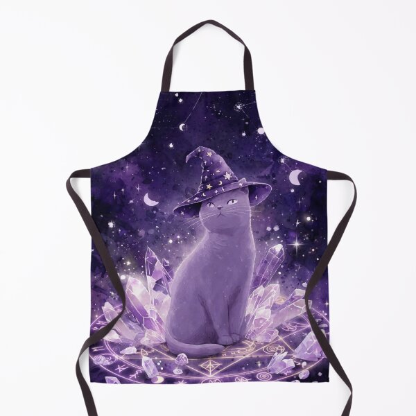 Item preview, Mystical Wizard Cat on Crystal Magic Circle designed and sold by Moody Vibes Studio.