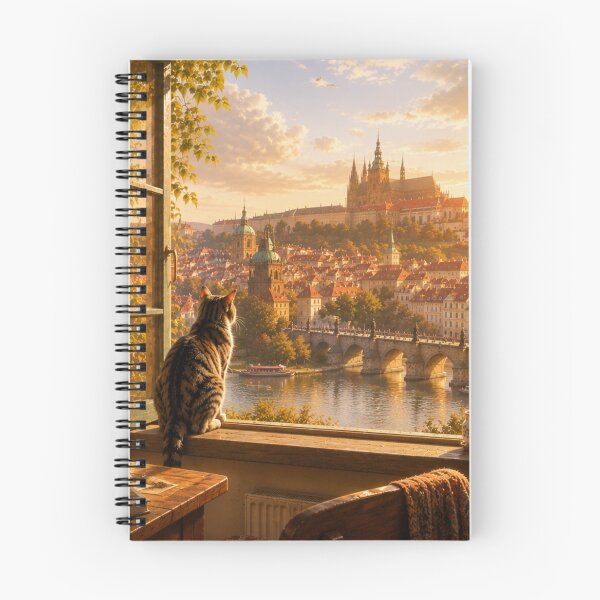 Item preview, Cat looking at Prague Castle designed and sold by VECINDARIO MULTIVERSO.