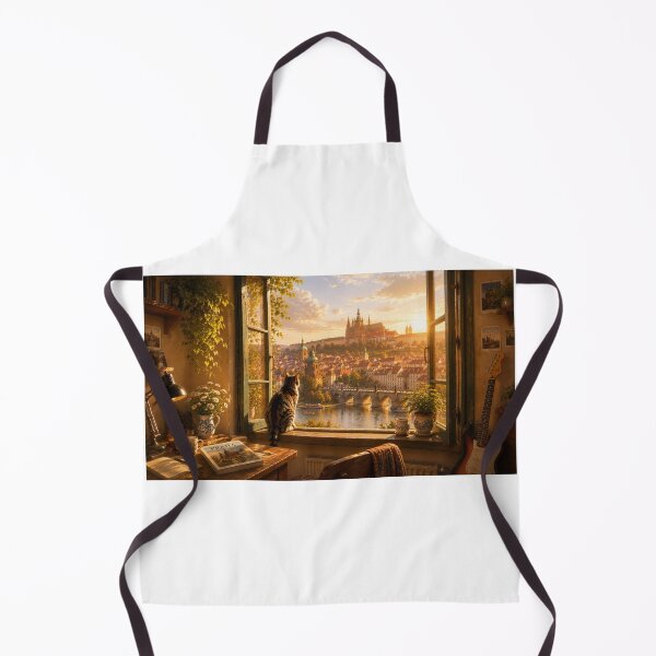 Item preview, Cat looking at Prague Castle designed and sold by VECINDARIO MULTIVERSO.