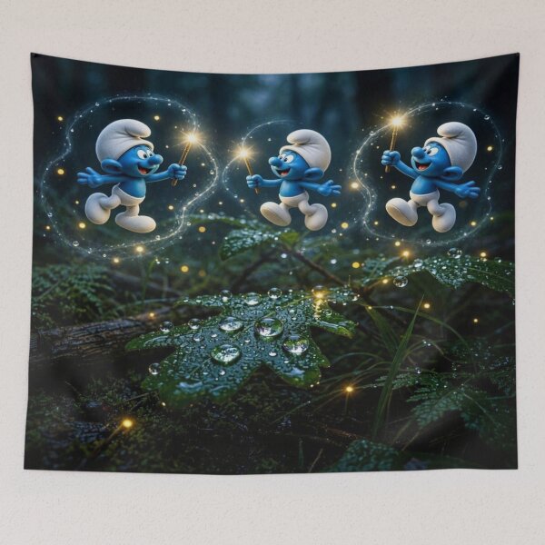 Item preview, Magical Blue Elves in the Enchanted Forest designed and sold by Breezes-of-Ida.