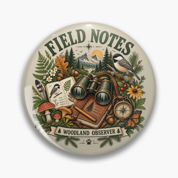 Item preview, Woodland Observer Nature Vintage Birdwatching Forest Illustration designed and sold by Pick&Grin.