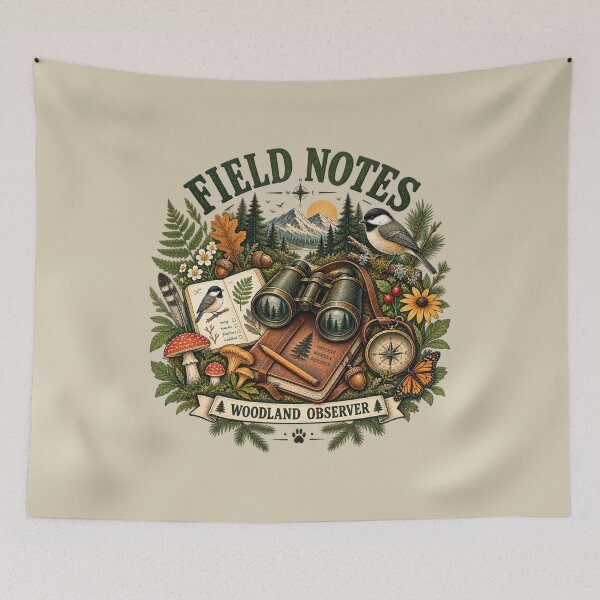 Item preview, Woodland Observer Nature Vintage Birdwatching Forest Illustration designed and sold by Pick&Grin.
