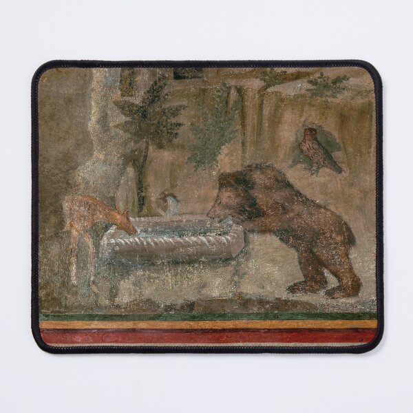 Item preview, Bear and deer drink peacefully together designed and sold by TerryKerrImages.
