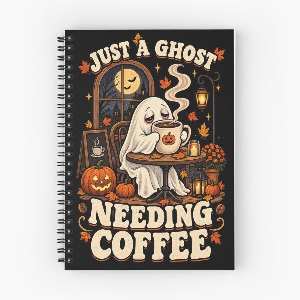 Item preview, Cute Ghost Needing Coffee Halloween designed and sold by STOREMAAR.