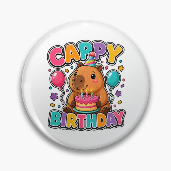 Item preview, Cappy Birthday Cute Capybara with Cake designed and sold by WeirdlyMild.