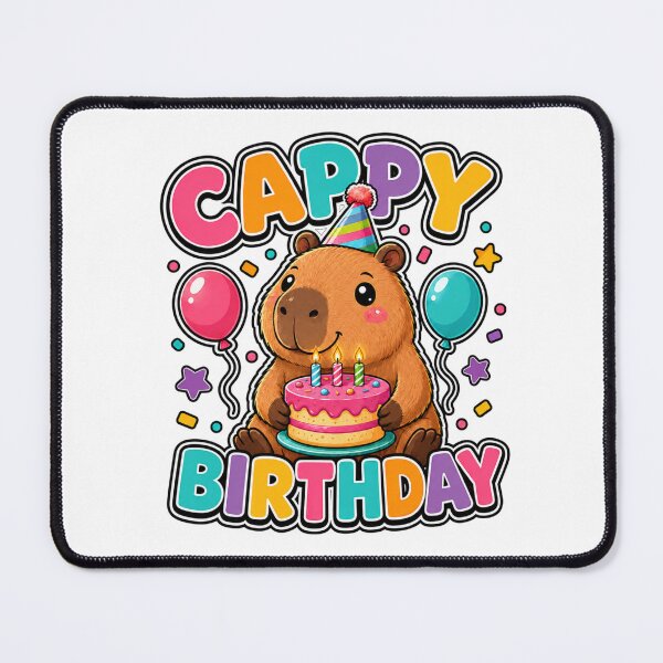 Item preview, Cappy Birthday Cute Capybara with Cake designed and sold by WeirdlyMild.