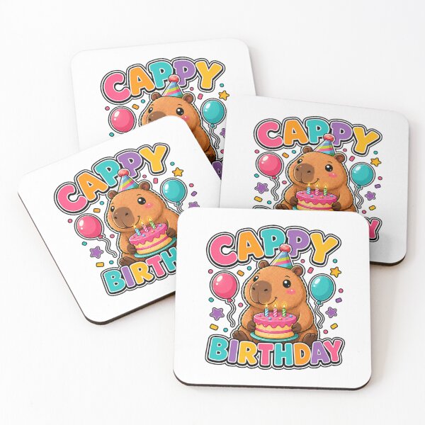 Item preview, Cappy Birthday Cute Capybara with Cake designed and sold by WeirdlyMild.