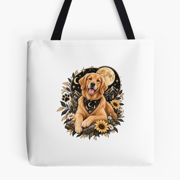 Item preview, Celestial Golden Retriever – Moon & Stars Dog designed and sold by GridDecay.