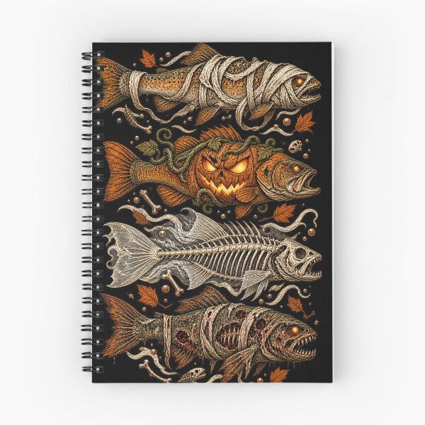 Item preview, Halloween Trout Fish Ghost Pumpkin Skeleton Mummy designed and sold by will freed18.