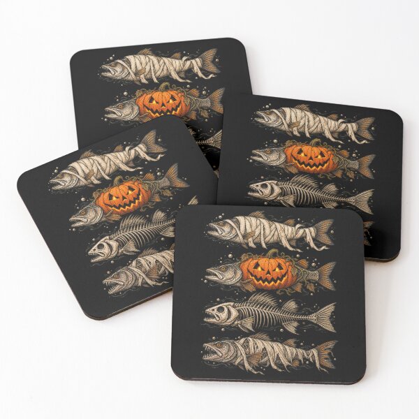 Item preview, Spooky Halloween Fish Mummy Pumpkin Skeleton Horror designed and sold by will freed18.