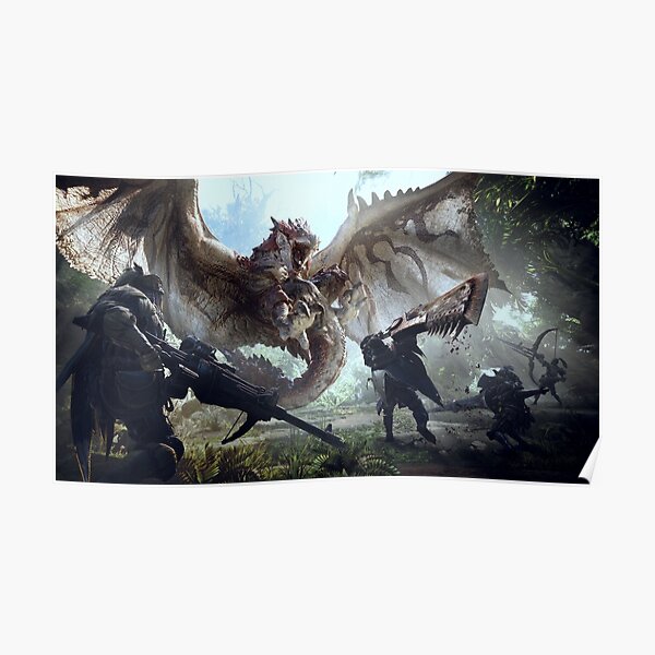 Monstre chasseur monde Rathalos Poster