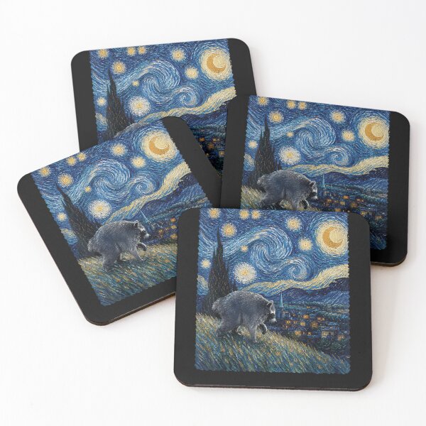 Item preview, Jimothy Viral Raccoon Starry Night Van Gogh Art Seattle Meme designed and sold by leevekaArt.