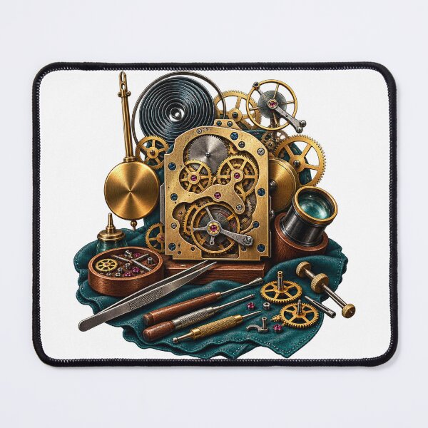 Item preview, Horology Workshop Gift – Vintage Clock Repair Bench designed and sold by UrbanCanvvas.