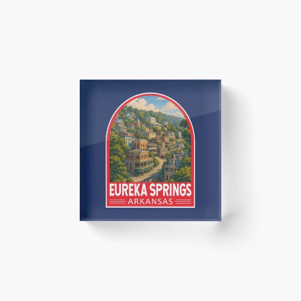 Artikelvorschau, Eureka Springs Arkansas Reise-Kunstemblem entworfen und verkauft von KrisSidDesigns.