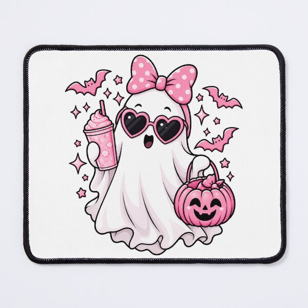 Item preview, Cute Pink Ghost Halloween Bow Heart Glasses Spooky designed and sold by will freed18.