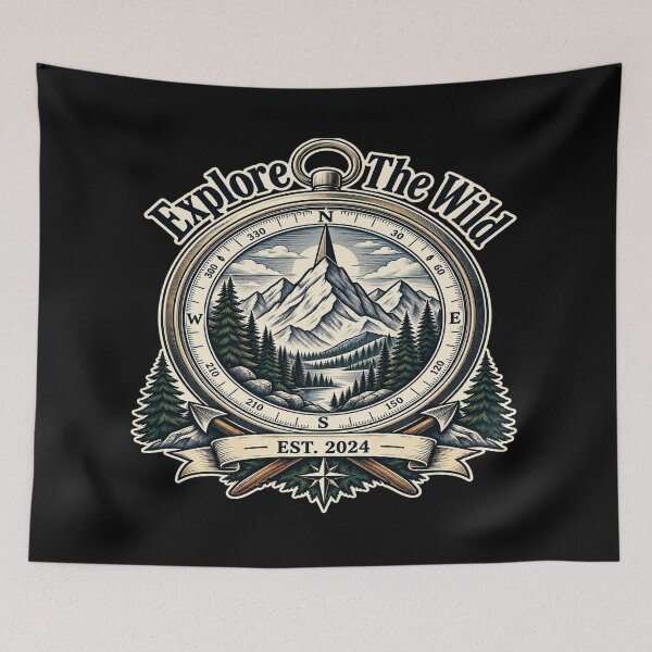 Item preview, Explore The Wild – Vintage Mountain Compass Adventure designed and sold by LmonioressXxx.