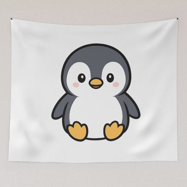 Item preview, Charming Chibi-Style Baby Penguin designed and sold by borbanmaleno.