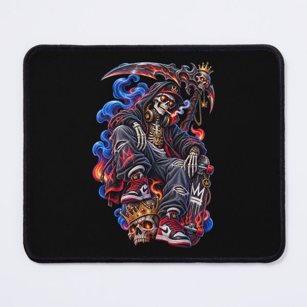 Item preview, Streetwear King Skeleton with Scythe and Skateboard Graphic designed and sold by KTD28_SHOP.