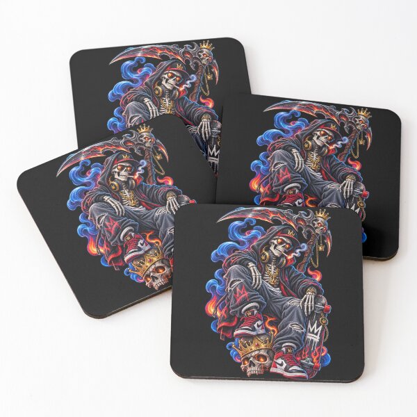 Item preview, Streetwear King Skeleton with Scythe and Skateboard Graphic designed and sold by KTD28_SHOP.