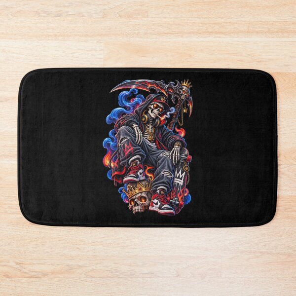 Item preview, Streetwear King Skeleton with Scythe and Skateboard Graphic designed and sold by KTD28_SHOP.